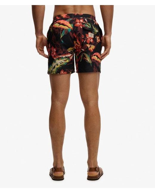 Superdry Black & Co Hawaiian Print 16-inch Swim Shorts for men