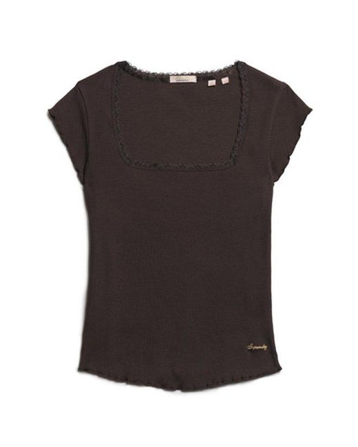 Superdry Black & Co Athletic Essentials Square Neck Top