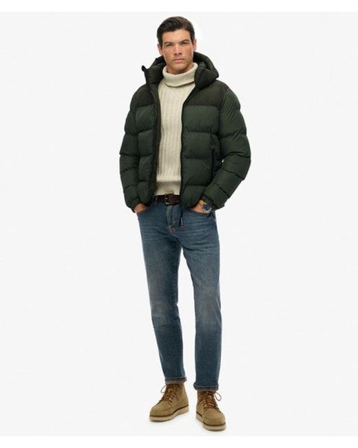 Superdry Black & Co Colourblock Hooded Puffer Jacket for men