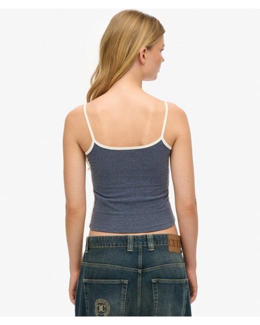 Superdry Blue & Co Athletic Essentials Branded Cami Top