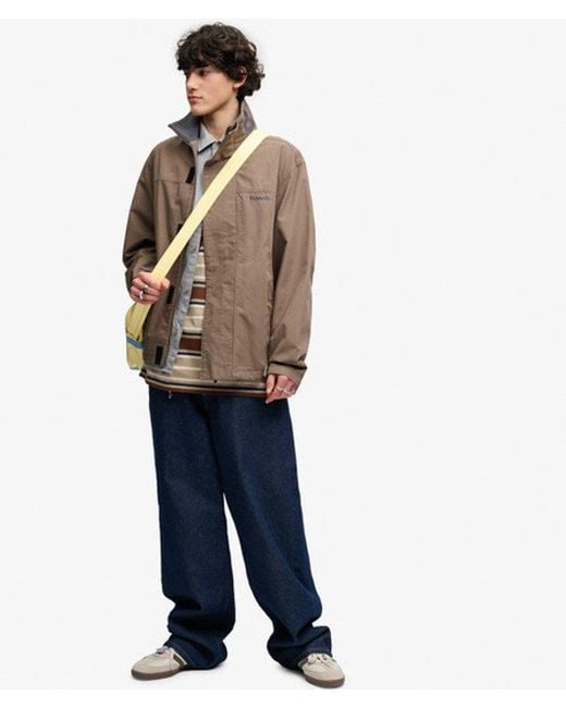 Superdry Brown Bench X & Co Bench High Neck Ripstop Jacket for men
