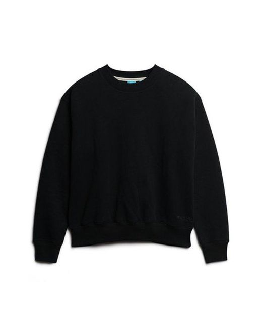 Superdry Black Essential Logo Relaxed Fit Sweatshirt