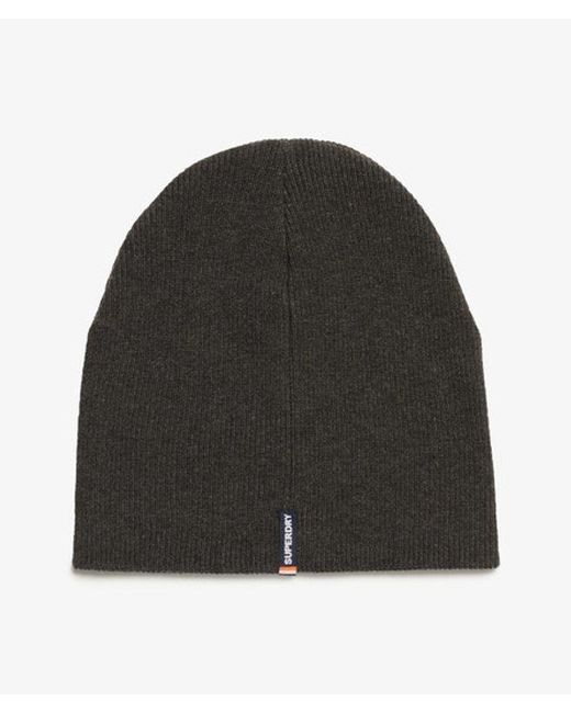 Superdry Black & Co Essential Logo Knitted Beanie Hat for men