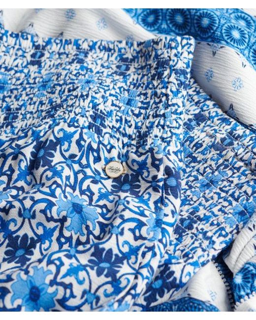 Superdry Blue Printed Maxi Skirt