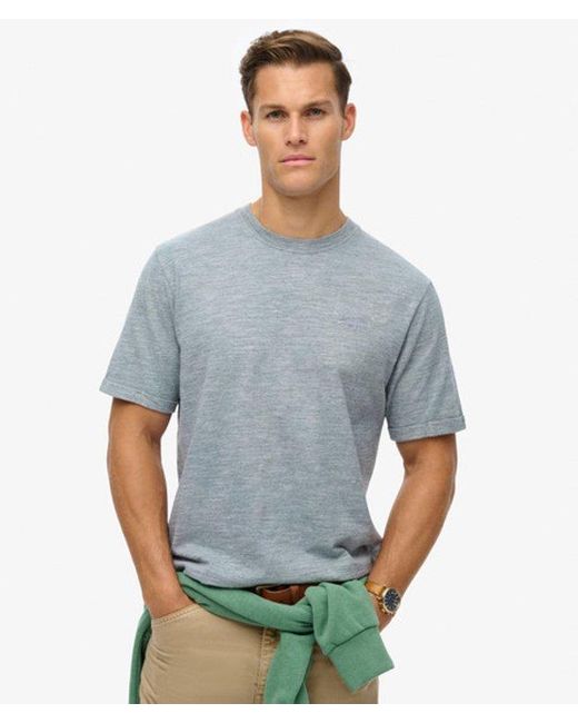 Superdry Blue & Co Loose Fit Overdyed Cotton T-shirt for men
