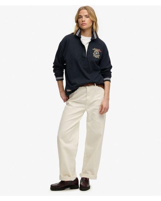 Superdry Blue & Co Crest Rugby Top