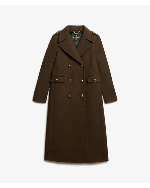 Superdry Black & Co Slim Fit Double Breasted Coat