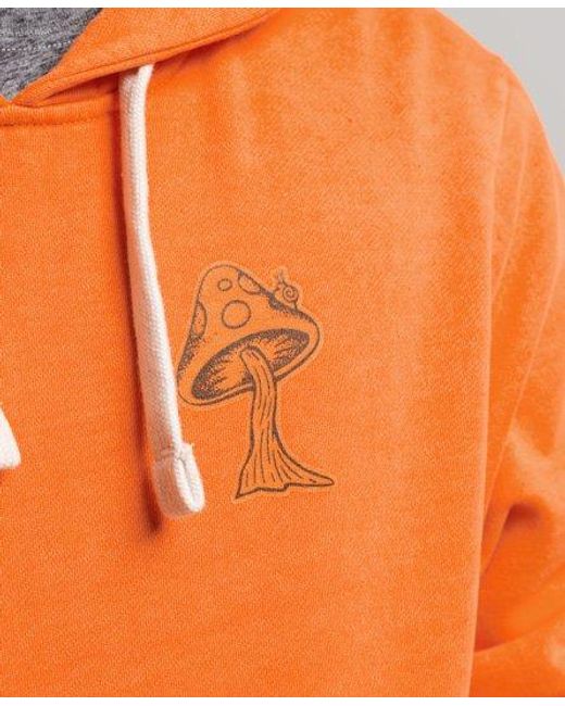 Superdry Orange Lightweight Into The Woods Graphic Hoodie for men