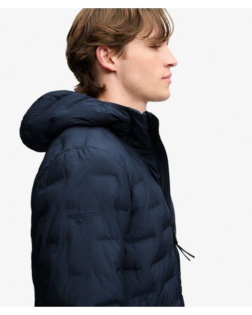 Superdry Blue & Co Hooded Heat Weld Padded Jacket for men