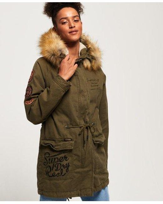 Superdry Fleece Rookie Heavy Weather Tiger Parka in Khaki (Green) - Save 4%  - Lyst