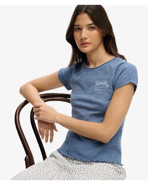 Superdry Blue & Co Athletic Essentials Slub Graphic T-shirt