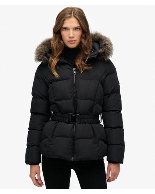 Superdry Black & Co Fuji Belted Puffer Jacket