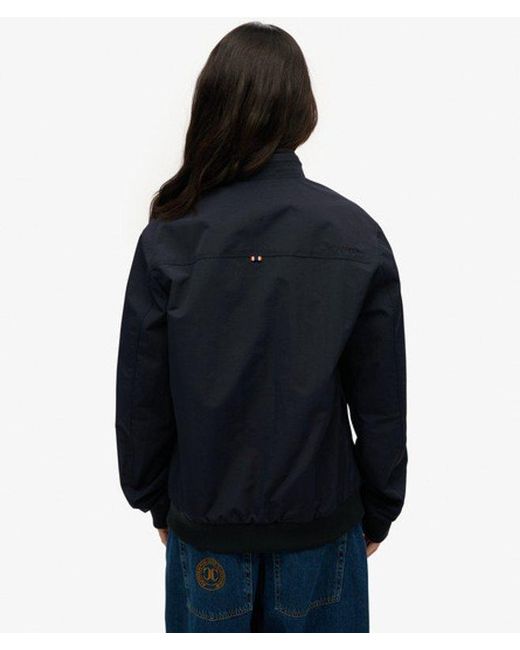 Superdry Blue Oversized Nylon Harrington Jacket