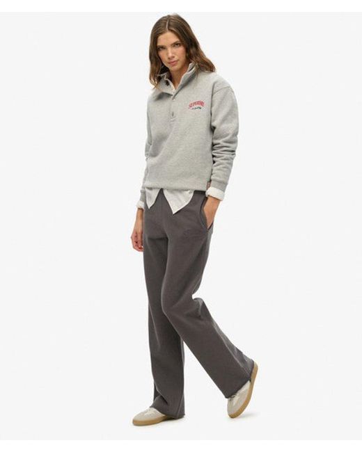 Superdry Gray & Co Athletic Tonal Embroidered Wide Leg joggers