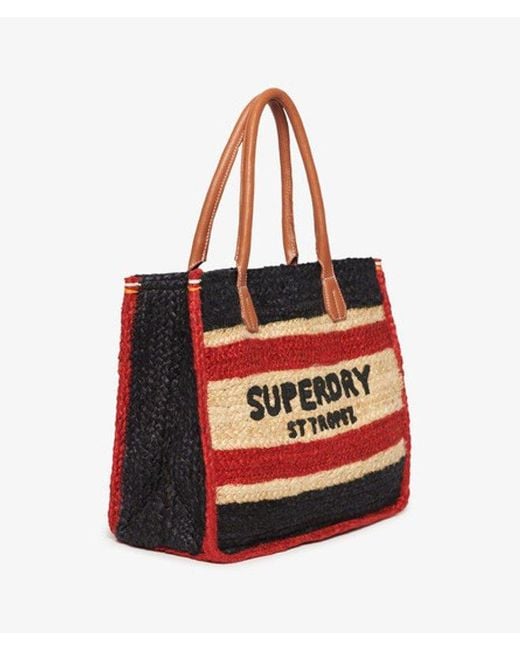 Superdry Red & Co Raffia Luxe Tote Bag