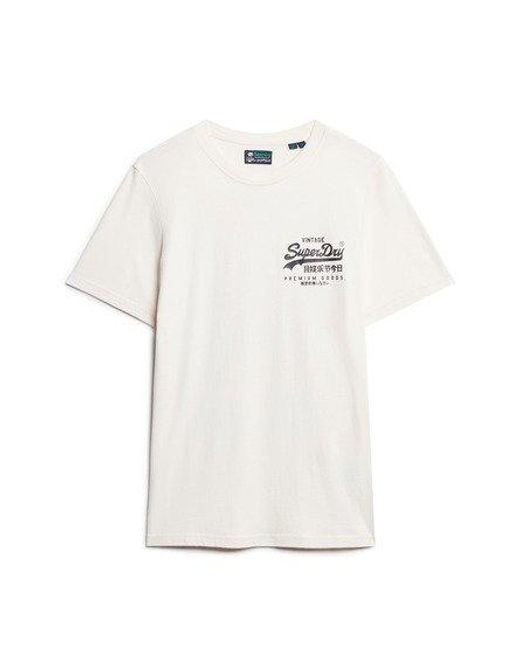 Superdry White Classic Graphic Print Tokyo T Shirt for men