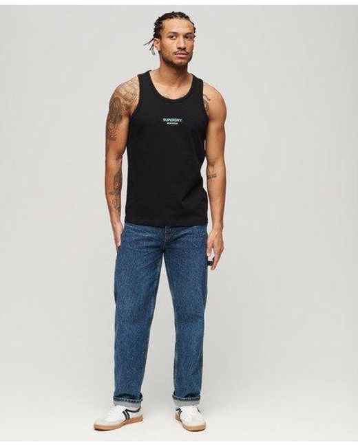 Superdry Black Sportswear Relaxed Vest Top for men
