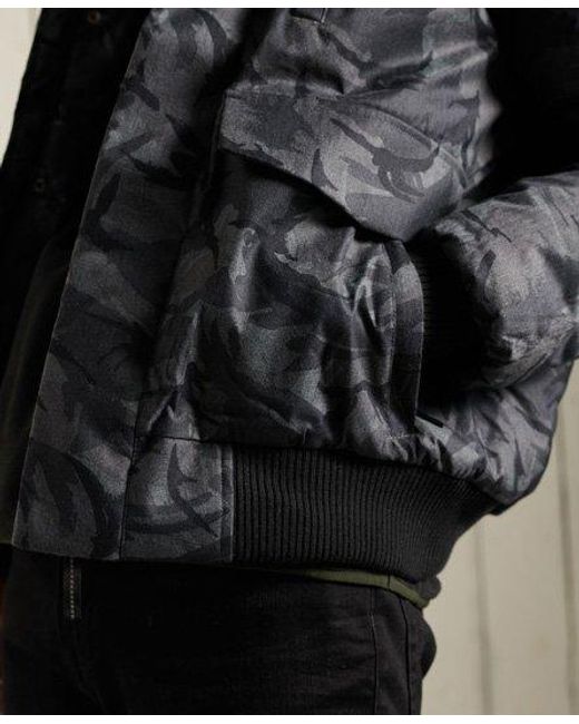 Superdry Black Multiple Colours Ink Ticking Everest Bomber Jacket for men
