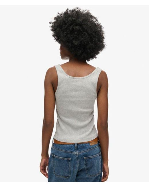 Superdry White & Co Slim Fit Ribbed Athletic Essentials Vest Top