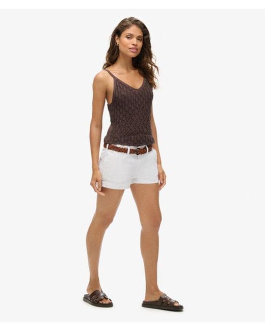 Superdry White Chino Hot Shorts