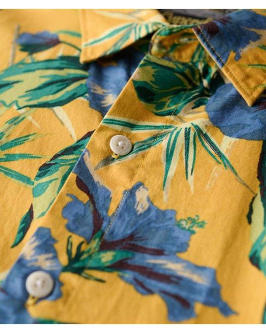 Superdry Blue & Co Hawaiian Printed Shirt for men