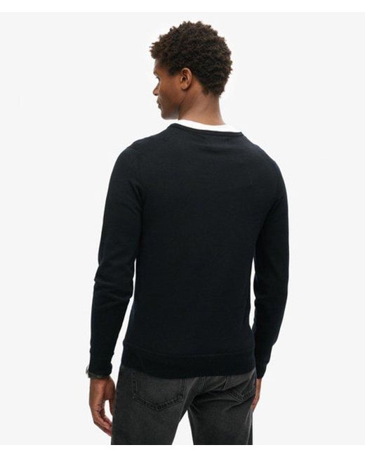 Superdry Black & Co Lightweight Merino Crew Jumper for men