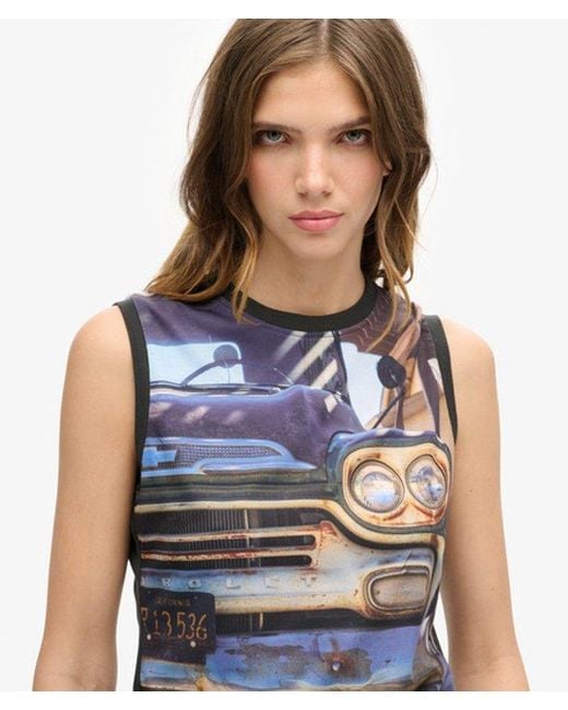 Superdry Blue & Co Sub Print Vest Top