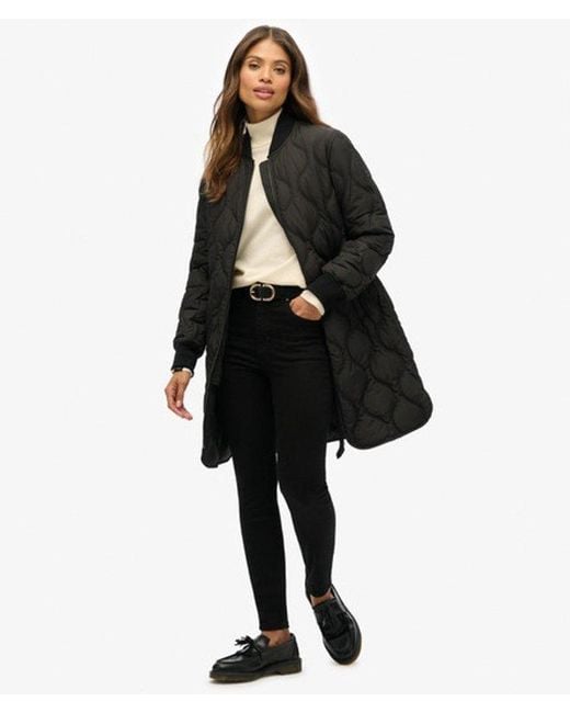 Superdry Black & Co Long Quilted Liner Jacket