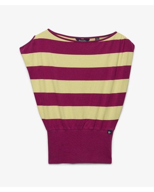 Superdry Black & Co Deep Rib Stripe Bardot Top
