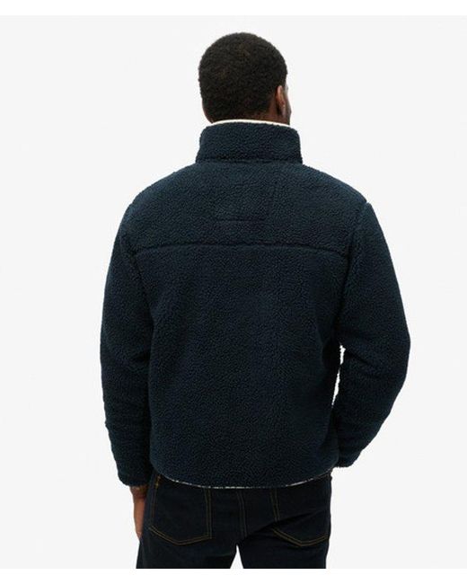 Superdry Blue & Co Vintage Retro Borg Fleece Jacket for men