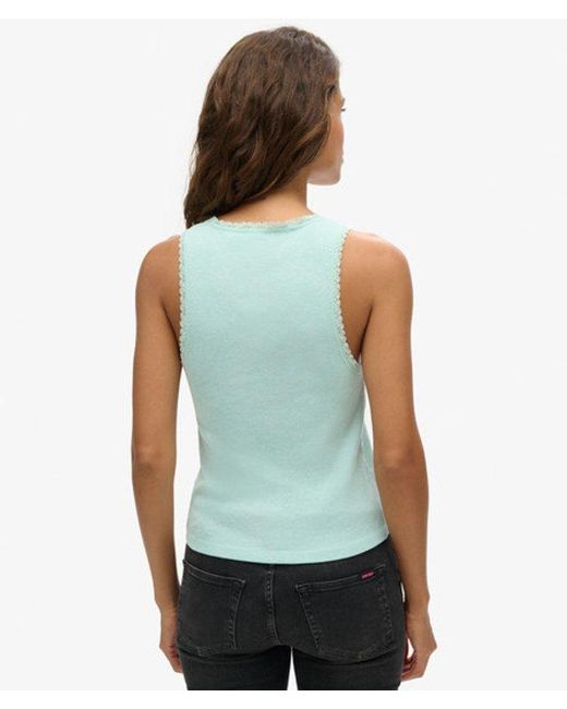 Superdry White & Co Athletic Essentials Lace Trim Vest Top
