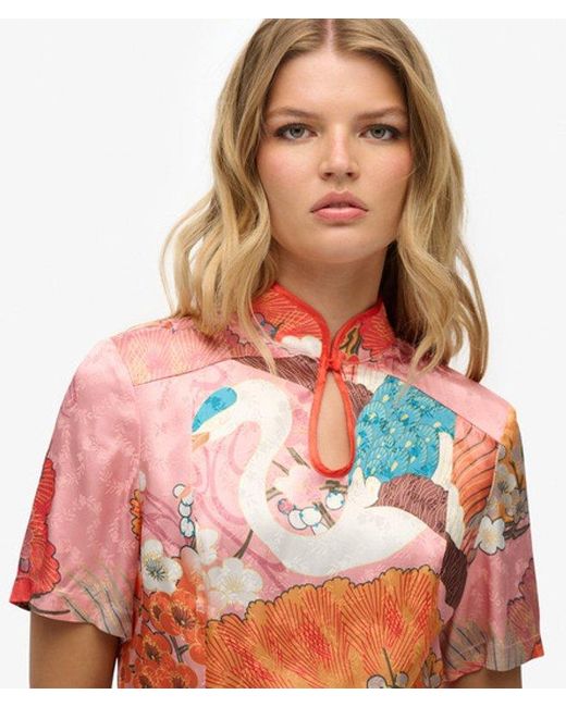 Superdry Orange & Co Mandarin Jacquard Top