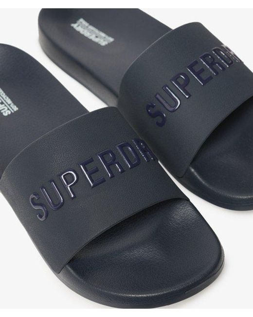 Superdry Blue & Co Logo Pool Sliders for men