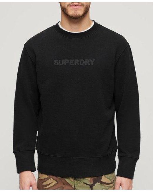 Superdry Black Sport Loose Crew Sweatshirt for men