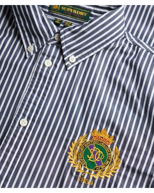 Superdry Blue & Co Slim Crest Poplin Long Sleeve Shirt