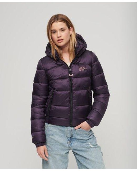 Superdry Blue Sports Puffer Bomber Jacket