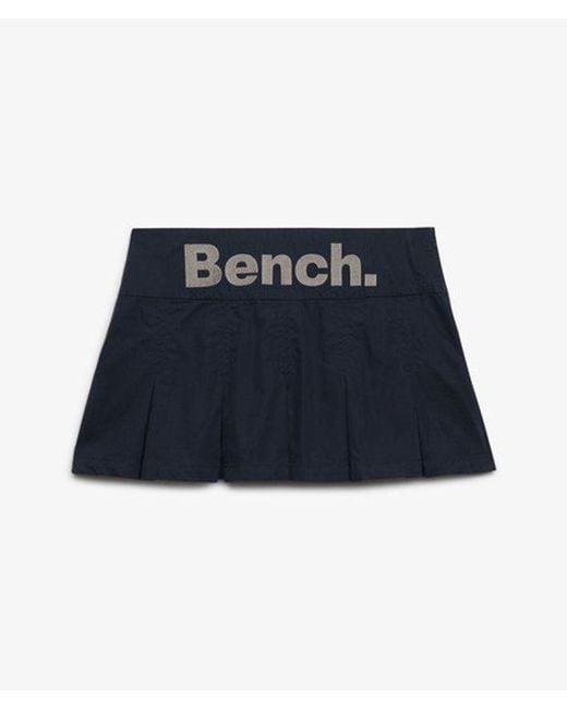 Superdry Blue Bench X & Co Bench Logo Pleated Peached Mini Skirt