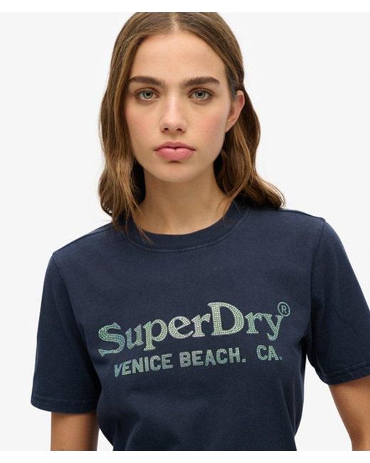 Superdry Blue & Co Venue Metallic Relaxed T-shirt