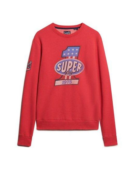 Superdry Red Stars & Stripes Graphic Crew Sweatshirt for men