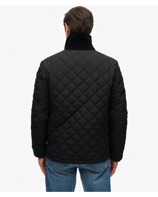 Superdry Black Quilted Estate Coach Jacket for men