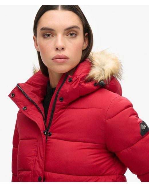 Superdry Red Hooded Mid Layer Short Jacket