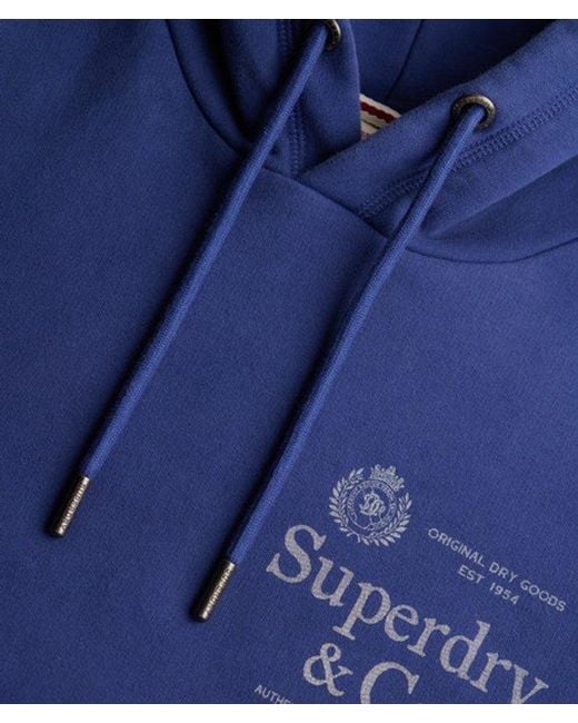Superdry Blue & Co 1954 Company Relaxed Hoodie for men