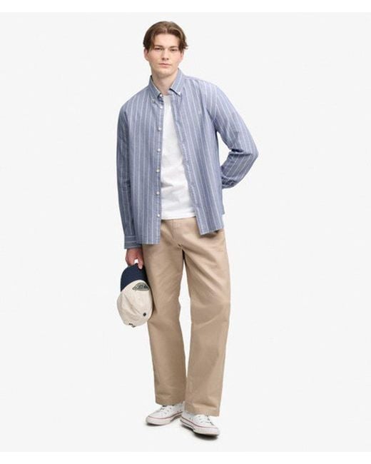 Superdry Blue & Co Preppy Oxford Long Sleeve Shirt for men