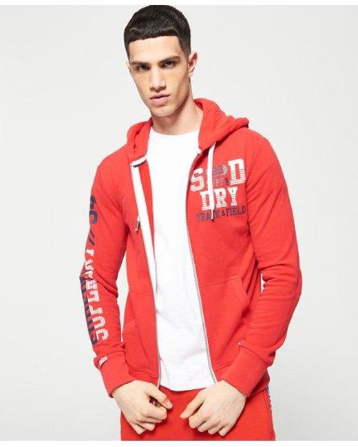Superdry Red Track & Field Lite Zip Hoodie Upstate for men