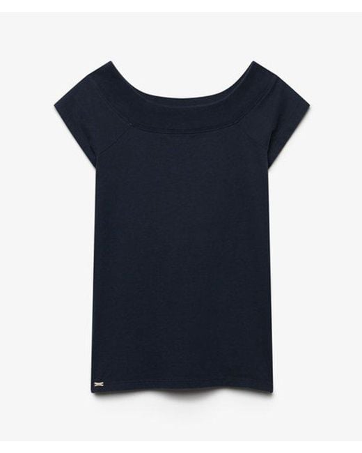 Superdry Blue & Co Athletic Essentials Off Shoulder Top