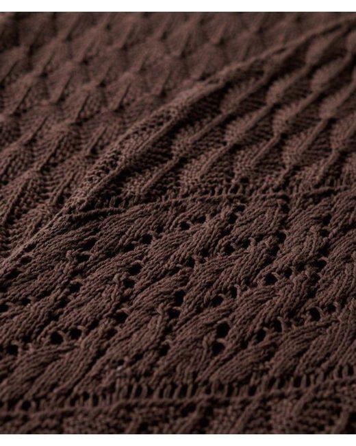 Superdry Brown & Co Cotton Crochet Halter Maxi Dress