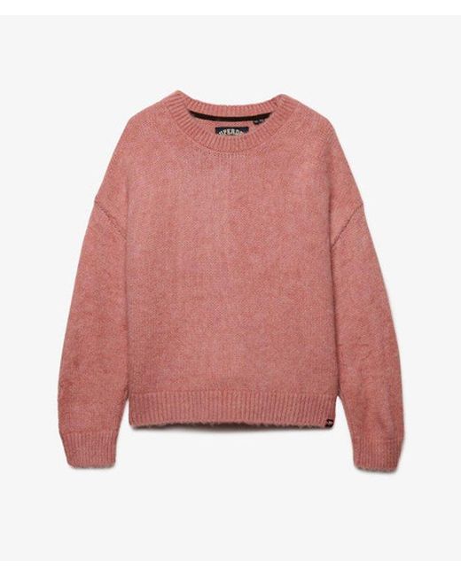 Superdry Pink Slouchy Brushed Knit Jumper