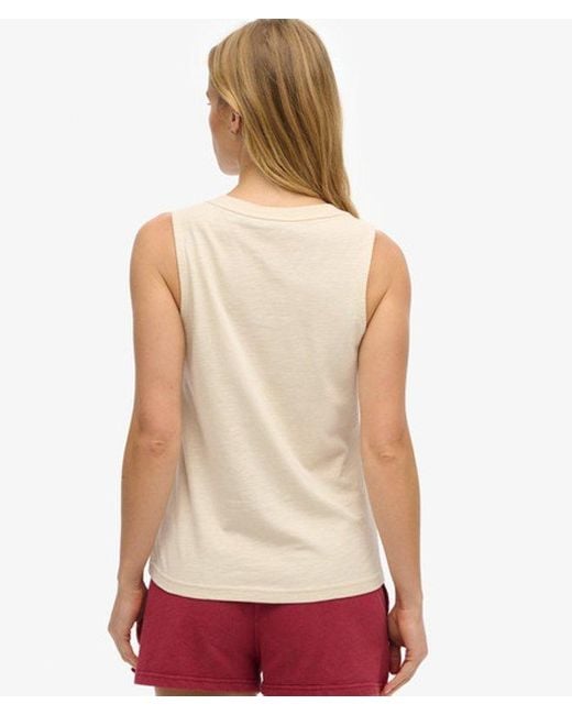 Superdry Red & Co Vintage Logo Tokyo Scoop Neck Tank Top