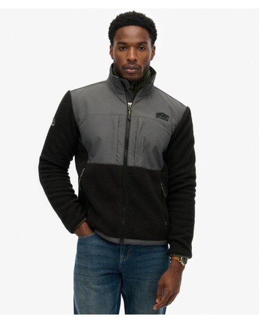 Superdry Black & Co Polar Fleece Hybrid Trekker for men
