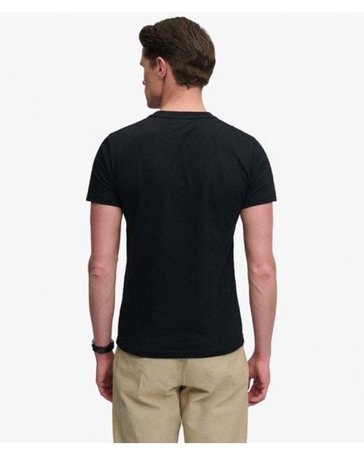 Superdry Black Sd & Co Logo Embroidered T-Shirt for men